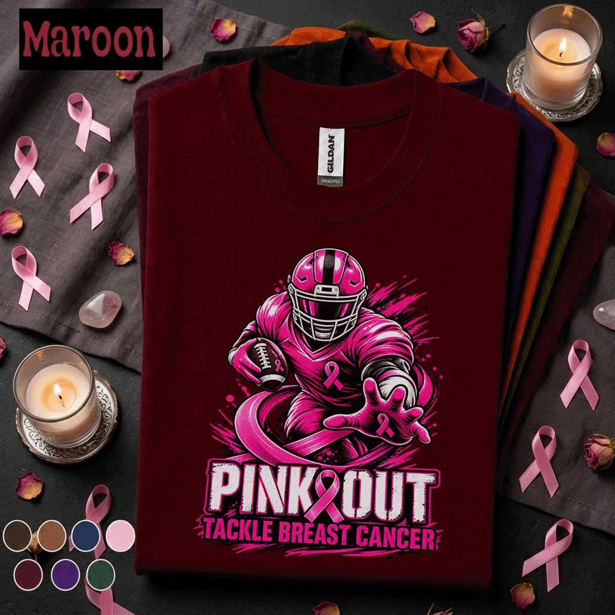 Breast Cancer Awareness Shirt, Pink Out Football Tee, Tackle Breast Cancer Shirt, Pink Ribbon Game Day Gift, October Support Shirt