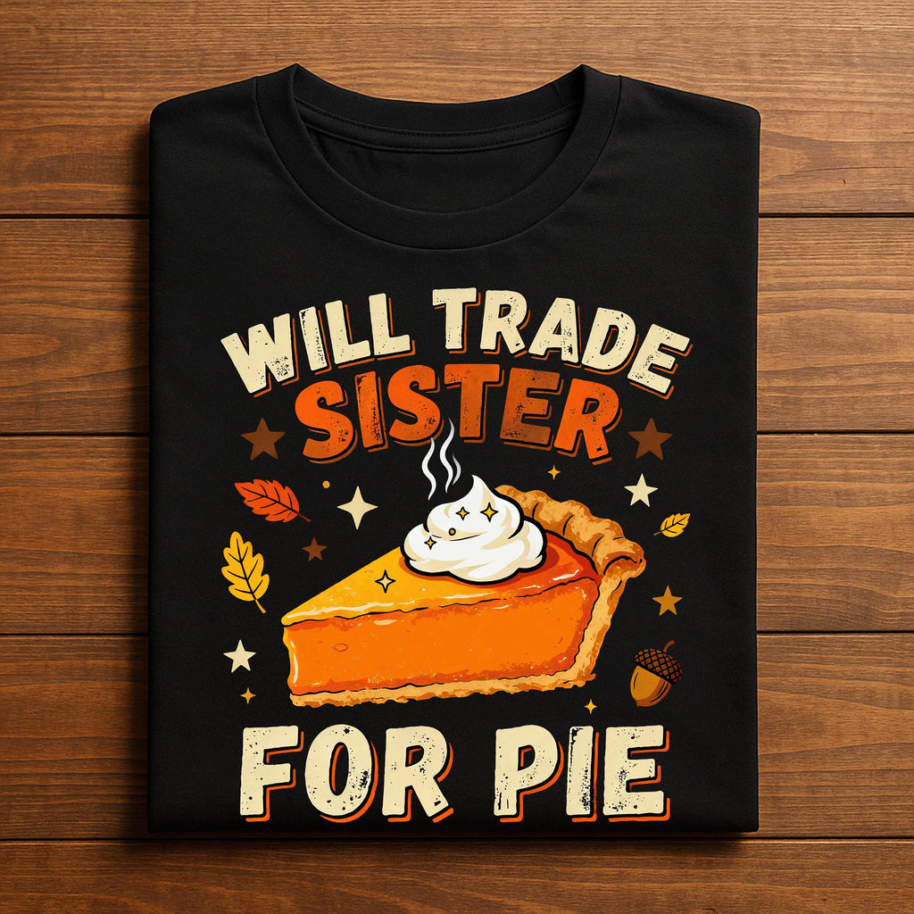 Funny Thanksgiving Pumpkin Will Trade Sister For Pie, Gift Thanksgiving Sweatshirt, Family Thanksgiving Hoodie, Sister Thanksgiving Shirt