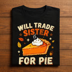 Funny Thanksgiving Pumpkin Will Trade Sister For Pie, Gift Thanksgiving Sweatshirt, Family Thanksgiving Hoodie, Sister Thanksgiving Shirt