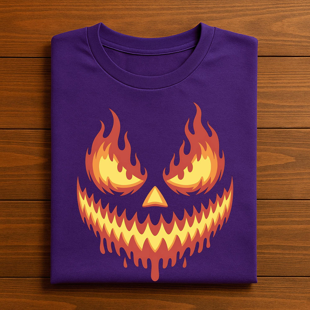 Fiery Pumpkin Face Shirt, Scary Halloween Jack O Lantern Tee, Creepy Pumpkin Fire T-Shirt, Horror Spooky Season Top, Gift Halloween Shirt