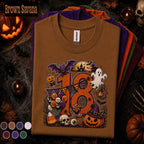 18th Birthday Halloween Shirt, Spooky Number 18 Tee, October Birthday Party Shirt, Ghost Pumpkin Witch Halloween Gift for Teen Girls Boys