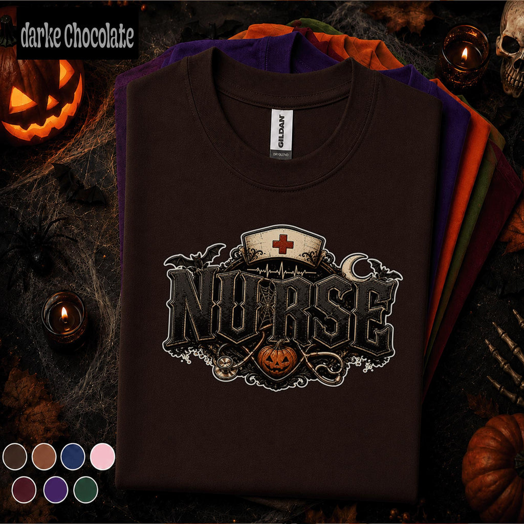 Nurse Halloween Shirt, Gothic Nurse Tee, Spooky Healthcare Worker Gift, Vintage Nursing T Shirt, Halloween Nurse Costume, ER Staff Tee