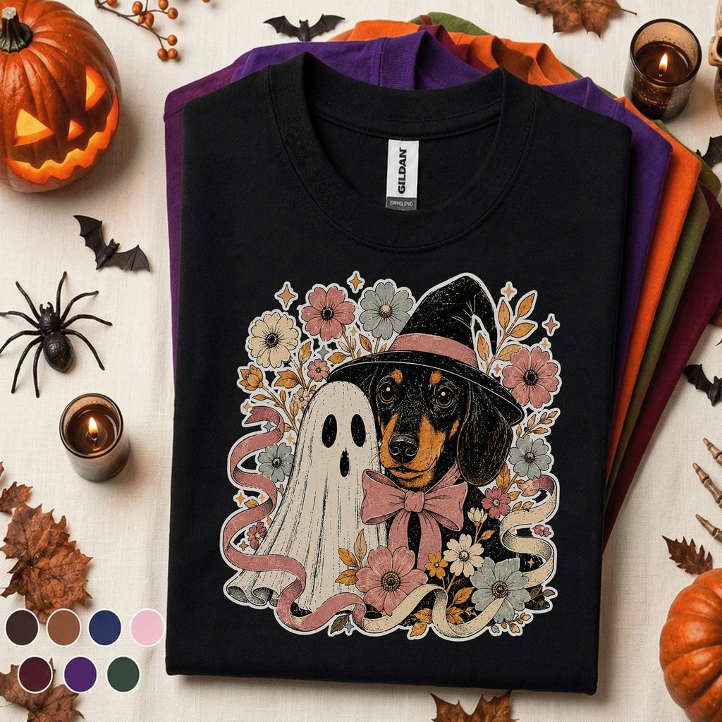Halloween Dachshund Shirt, Ghost Dog Tee