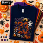 23rd Birthday Halloween Shirt, Spooky Number 23 Tee, October Birthday Party Shirt, Ghost Pumpkin Witch Halloween Gift for Women Men