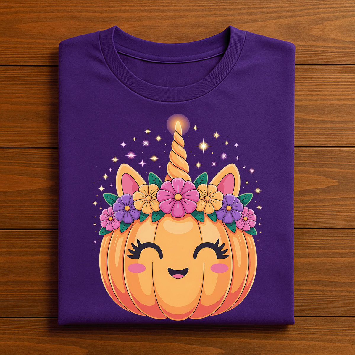 Unicorn Pumpkin Shirt, Cute Halloween Unicorn Tee, Kawaii Pumpkin Face T-Shirt, Pastel Spooky Season Shirt, Women Halloween Shirt For Girl