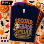 Second Grade Squad Halloween Shirt, Teacher Ghost Pumpkin Tee, 2nd Grade Teacher Shirt, Spooky School Team Tee, Fall Classroom Gift