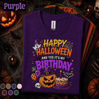 Happy Halloween Its My Birthday Shirt, Spooky Birthday Pumpkin Tee, Witch Ghost Halloween Party Shirt, October Birthday Girl Gift Tee