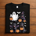 Cute Halloween Dogs Shirt with Costumes, Black Lab Ghost Bat Witch Tee