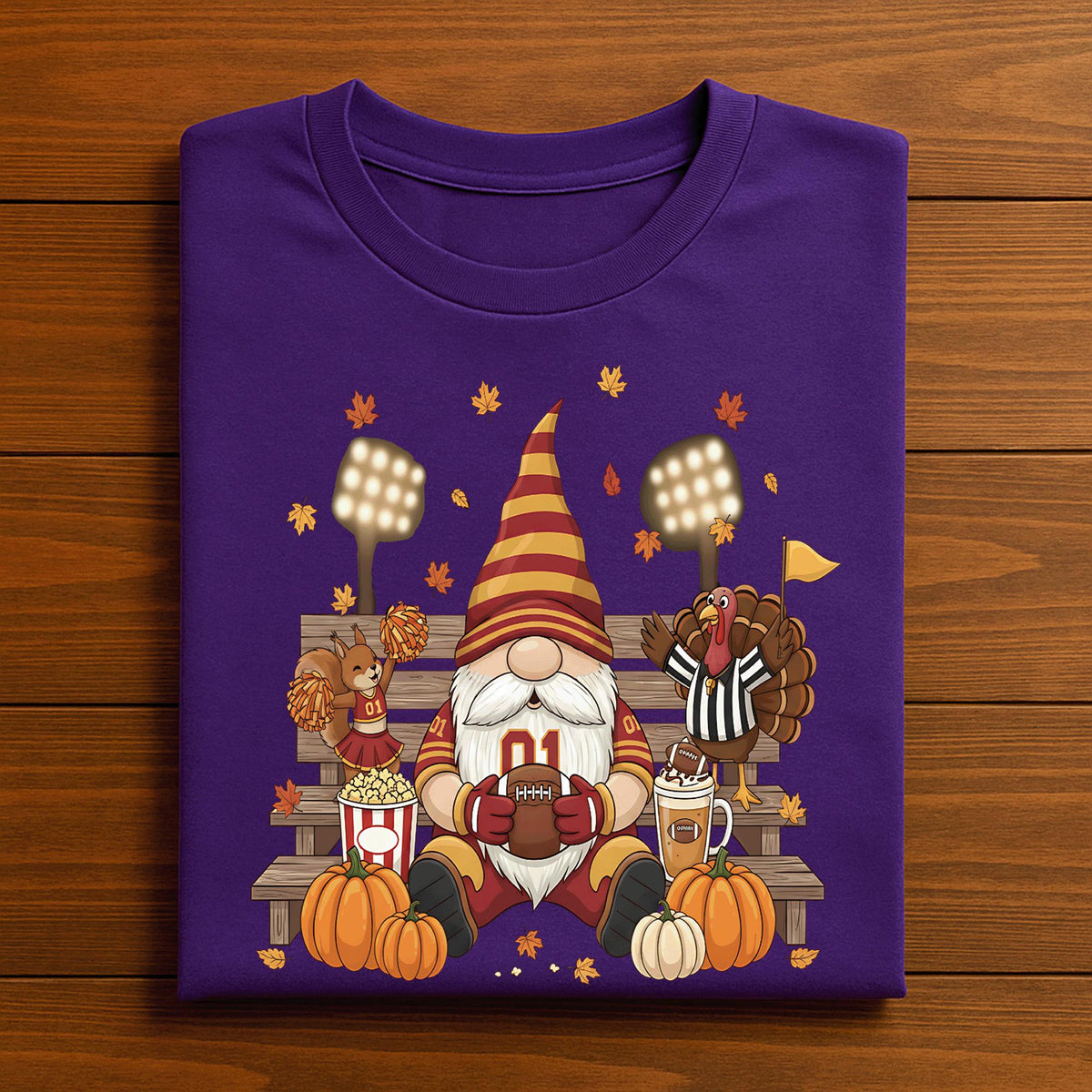 Thanksgiving Football Shirt, Fall Football Thanksgiving Tee, Sport Autumn Thanksgiving Game Day, Gift Thanksgiving Gnome Football Sweatshirt