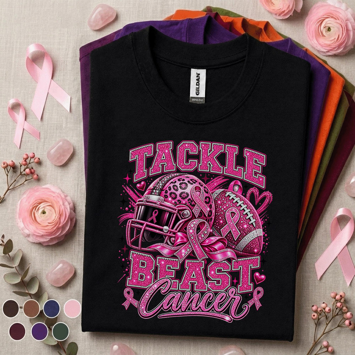 Breast Cancer Awareness Football Shirt, Tackle Breast Cancer Tee