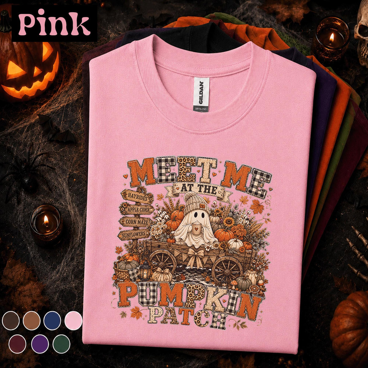 Meet Me at the Pumpkin Patch Shirt, Cute Ghost Halloween Tee, Fall Pumpkin Shirt, Cozy Autumn Tee, Spooky Season Gift for Her