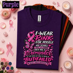 Breast Cancer Survivor Shirt, I Wear Pink for Myself Tee, Pink Ribbon Butterfly Shirt, Inspirational Cancer Awareness Gift for Women