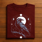 Raven Moon Phase Shirt, Gothic Crow Halloween Tee, Witchy Occult Bird T-Shirt, Cosmic Raven Spirit Animal Shirt, Raven Sweatshirt