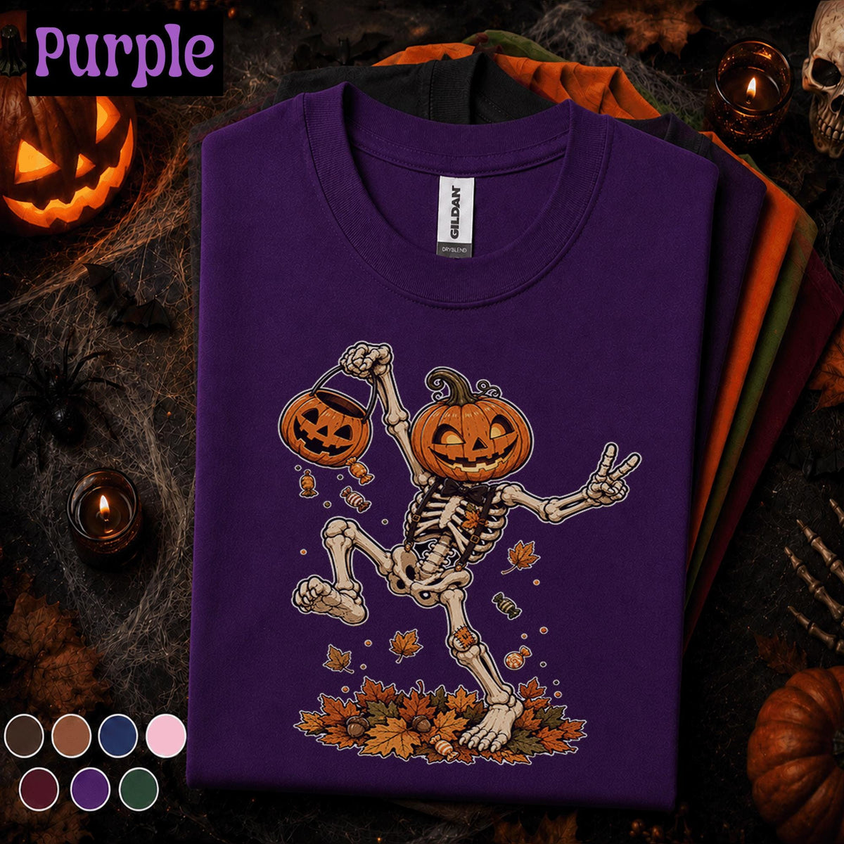 Pumpkin Skeleton Halloween Shirt, funny Skeleton Tee, Jack O Lantern Top, Funny Spooky Season Shirt, Halloween Gift