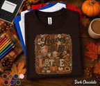 Leaves & Lattes Shirt Cozy Fall Coffee Lover Tee Autumn Pumpkin Spice Shirt Fall Aesthetic Thanksgiving Coffee Bar Gift for Women
