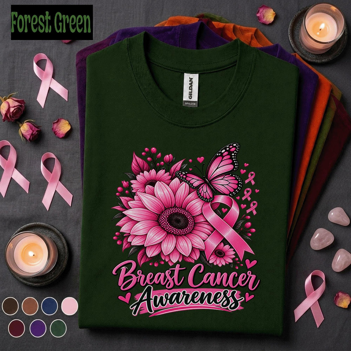 Breast Cancer Awareness Shirt, Pink Ribbon Butterfly Tee, Floral Cancer Support Shirt, October Awareness Gift for Survivor Women Mom