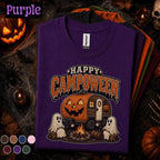 Happy Campoween Halloween Camping Shirt, Cute Ghost Camper Tee, Pumpkin RV Camping Gift, Spooky Campfire Shirt, Fall Camping Tee