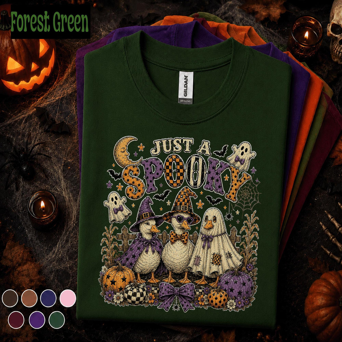 Just A Spooky Goose Halloween Shirt, Witch Goose Tee, Funny Ghost Duck Tshirt, Cute Pumpkin Costume Tee, Spooky Season Gift