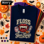 Floss Your Fangs Halloween Shirt, Vampire Dentist Tee, Dental Hygienist Gift, Spooky Dental Assistant Shirt, Dentist Halloween T-Shirt