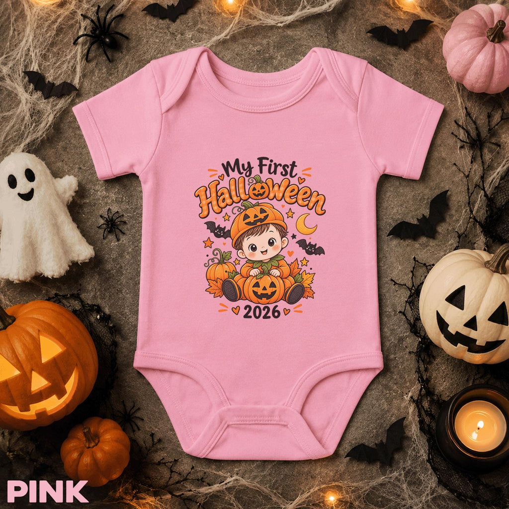 My First Halloween 2026 Baby Bodysuit, Cute Pumpkin Infant Onesie, Baby Boy Spooky Season Outfit, First Halloween Keepsake Gift