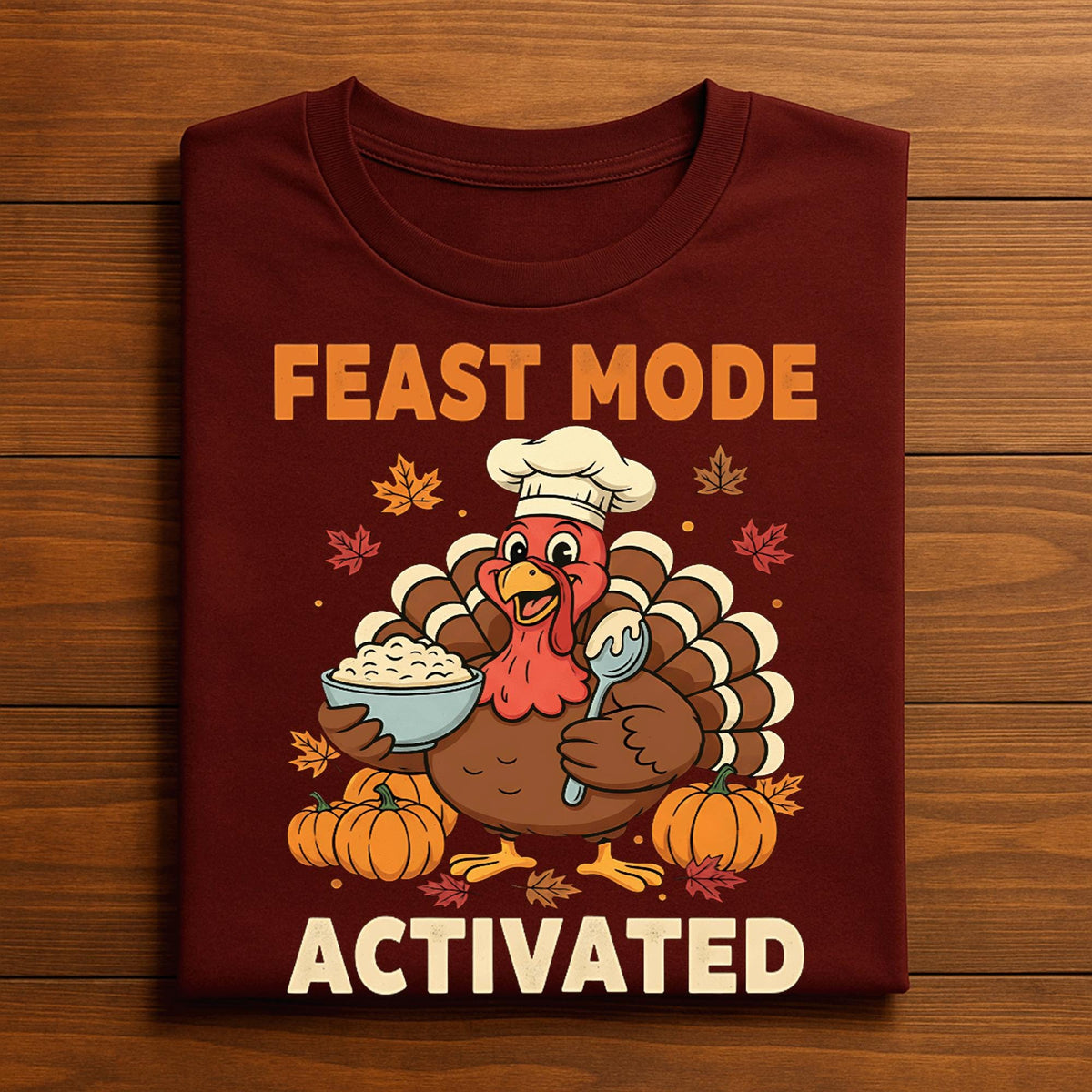 Feast Mode Activated Turkey Shirt Funny Thanksgiving Humor Tee Family Autumn Dinner Fall Feast Cute Turkey, Gift Thanksgiving Sweatshirt