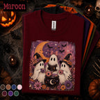 Cute Ghost Halloween Shirt, Witchy Ghost Tea Party Tee, Vintage Spooky Season T Shirt, Cottagecore Fall Tee, Halloween Gift