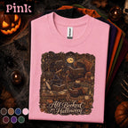 All Booked for Halloween Shirt, Gothic Black Cat Book Lover Tee