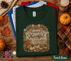 Grateful Thankful Blessed Shirt, Thanksgiving Pumpkin Tee, Cozy Autumn Sweatshirt, Rustic Fall Harvest Shirt, Plaid Bow Pumpkin Gift Women