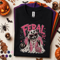 Feral Boo Raccoon Halloween Shirt, Pink Ghost Raccoon Tee