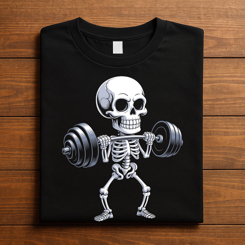 Skeleton Weightlifting Shirt Funny Gym Fitness Halloween Tee Spooky Bodybuilding Powerlifting Skeleton Workout Shirt ...