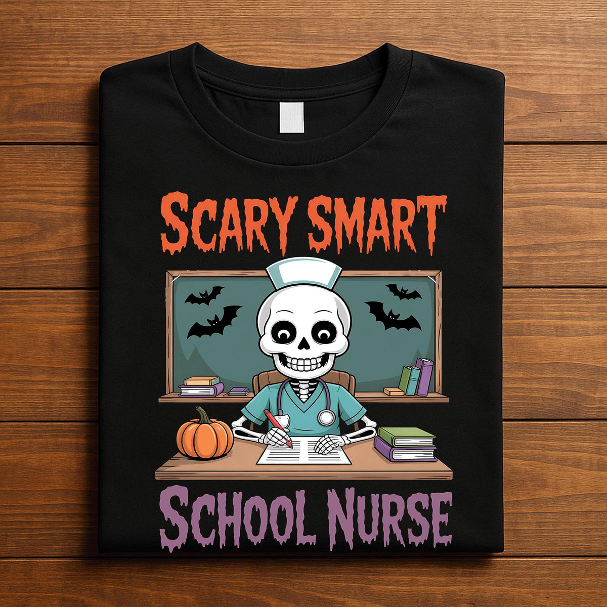 Scary Smart School Nurse Halloween Shirt, spooky School Nurse Halloween Sweatshirt
