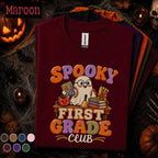 Spooky First Grade Club Halloween Shirt, Cute Ghost Teacher Tee, First Grade Teacher Gift, Halloween School Shirt, Fall Classroom Tee