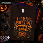 Man Behind The Pumpkin Seed Halloween Shirt, Funny Dad Halloween Tee, Pumpkin Carving Shirt, Spooky Dad Joke Fall Gift for Men