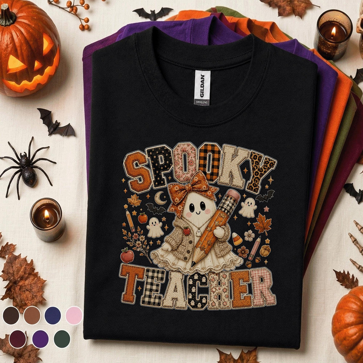 Spooky Teacher Halloween Shirt, Cute Ghost Teacher Tee