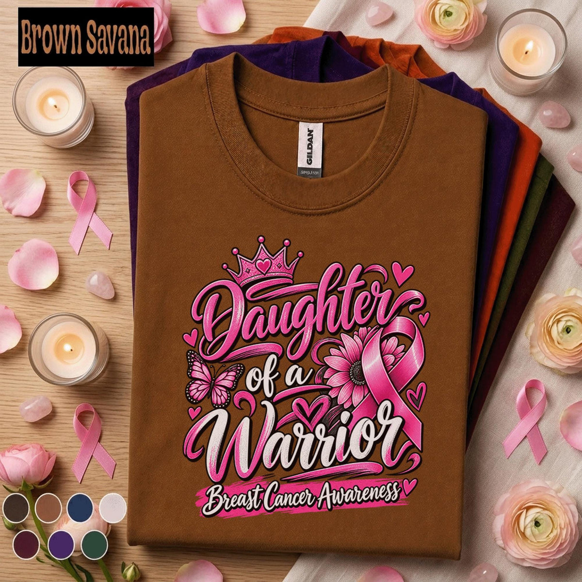 Breast Cancer Awareness Shirt, Daughter of a Warrior Tee, Pink Ribbon Support Shirt, Cancer Fighter Family Gift, Pink October Women Tee