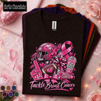 Breast Cancer Awareness Football Shirt, Tackle Breast Cancer Tee, Pink Ribbon Game Day Shirt, Football Mom Support Team Pink October Gift