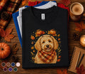 Cute Goldendoodle Fall Shirt, Autumn Dog Lover Pumpkin Tee