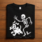 Funny Halloween Dog Running with Bone and Skeleton Chasing | Cute Spooky Skeleton Dog Lovers, Dog Halloween Shirt, Gift Halloween Dog Tee