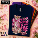 Breast Cancer Awareness Shirt, In October We Wear Pink Tee, Pink Ribbon Leopard Shirt, Pink Out Breast Cancer Support Gift for Women