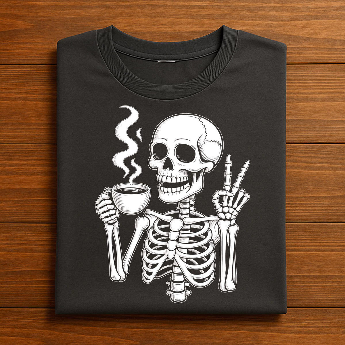 Skeleton Coffee Shirt, Funny Halloween Skeleton Tee
