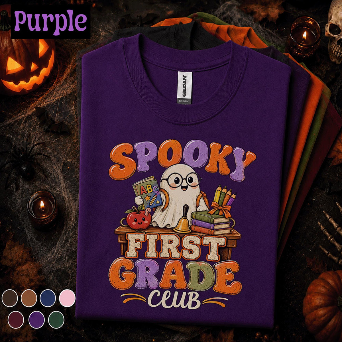 Spooky First Grade Club Halloween Shirt, Cute Ghost Teacher Tee, First Grade Teacher Gift, Halloween School Shirt, Fall Classroom Tee
