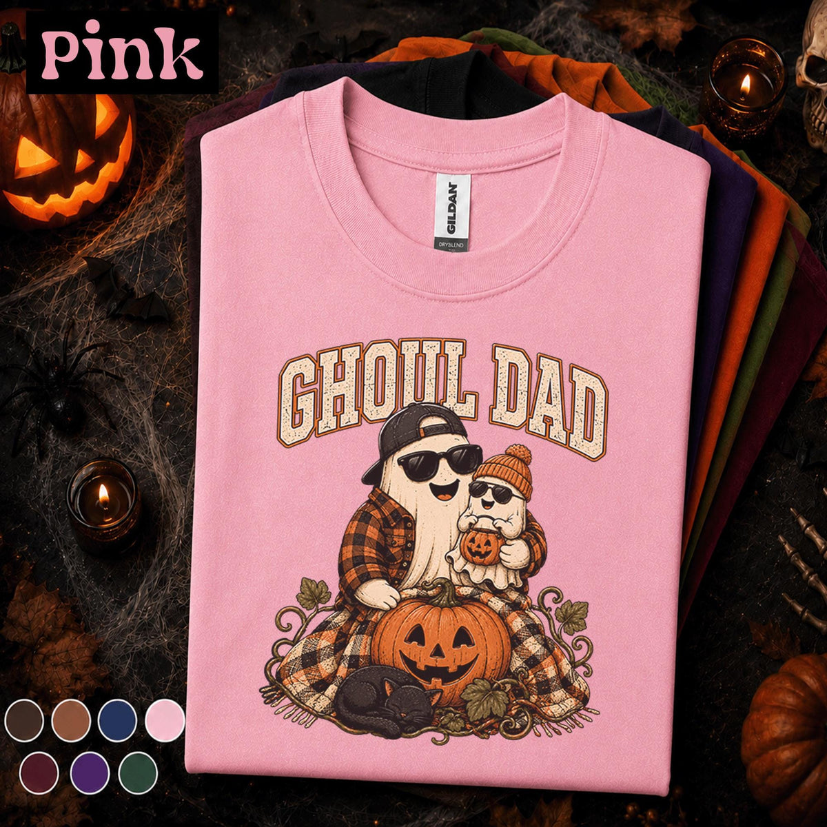 Ghoul Dad Halloween Shirt, Funny Ghost Father Tee, Cute Pumpkin Family Shirt, Spooky Season Dad Gift, Retro Halloween Papa T Shirt