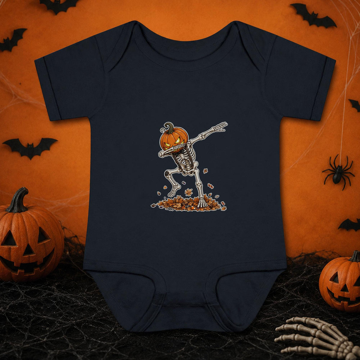 Pumpkin Skeleton Baby Bodysuit, Halloween Infant Outfit, Spooky Cute Newborn Shirt, First Halloween Gift, Fall Baby Costume