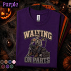 Mechanic Halloween Shirt, Waiting on Parts Tee, Funny Skeleton Mechanic Gift, Auto Repair Technician, Spooky Garage Worker T-Shirt