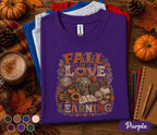 Fall in Love with Learning Shirt, Autumn Teacher Pumpkin Tee, Cozy Classroom T-Shirt, Back to School Teacher, Thanksgiving Educator Outfit