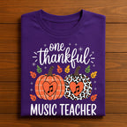 One Thankful Music Teacher Thanksgiving Shirt, Fall Music Teacher Pumpkin