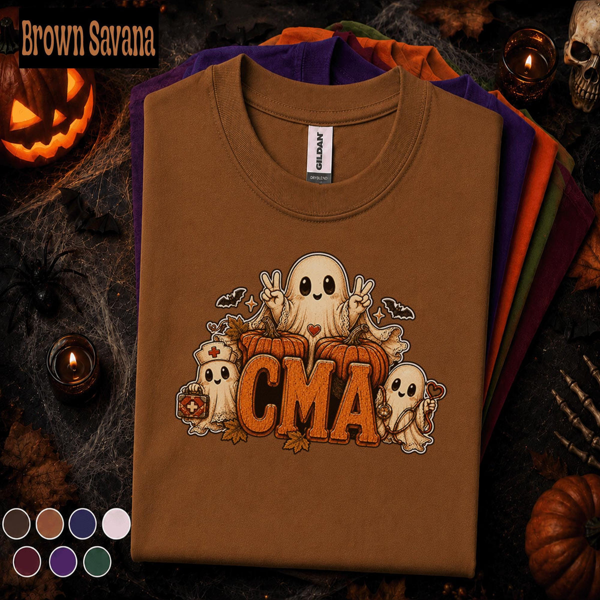 CMA Halloween Shirt, Certified Medical Assistant Ghost Tee, Spooky Healthcare Worker Gift, Cute Medical Assistant Fall Nursing T-Shirt