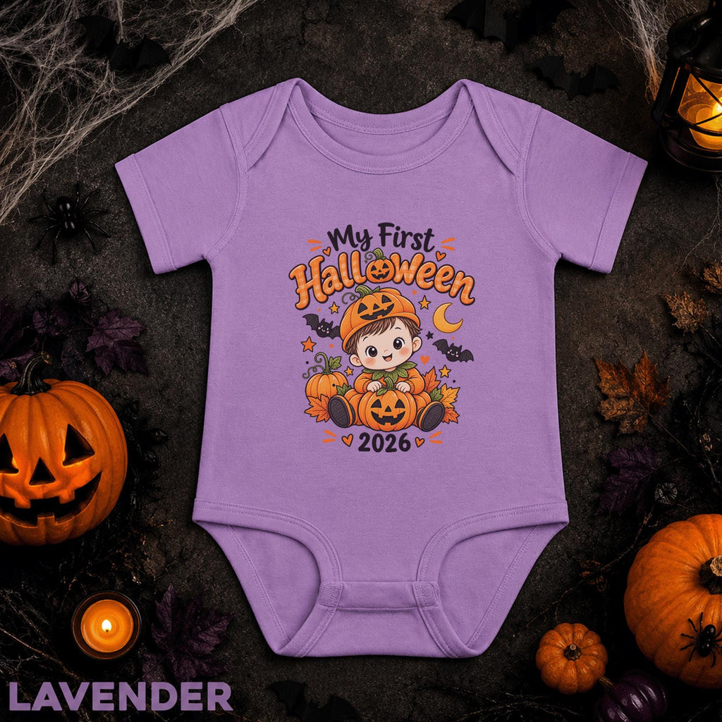 My First Halloween 2026 Baby Bodysuit, Cute Pumpkin Infant Onesie, Baby Boy Spooky Season Outfit, First Halloween Keepsake Gift