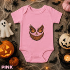 Scary Pumpkin Halloween Baby Bodysuit, Evil Jack O Lantern Infant Onesie, Spooky Horror Baby Outfit, First Halloween Gift for Baby