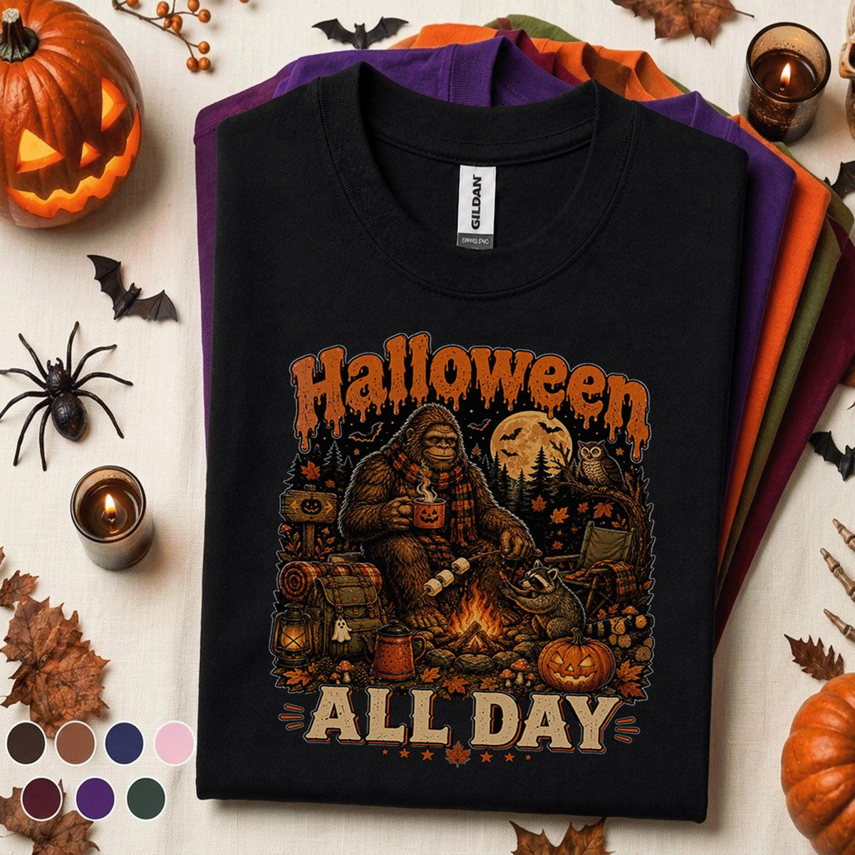 Bigfoot Halloween Shirt, Sasquatch Camping Tee